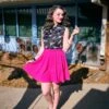 Magenta Skater Skirt - Plus Sizes Only