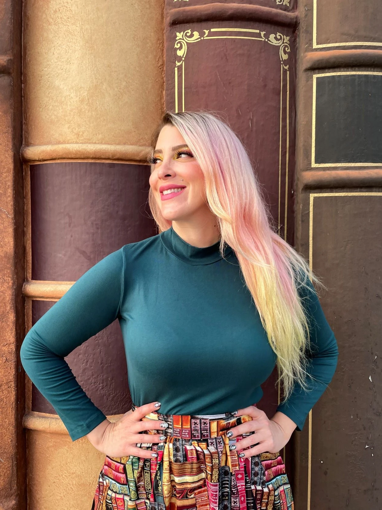 Green Mock Neck Top 2 Green Mock Neck Top - Image 2