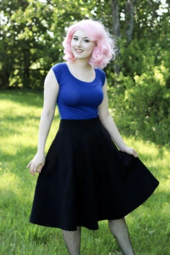 Retro Boat Neck Top In Royal Blue