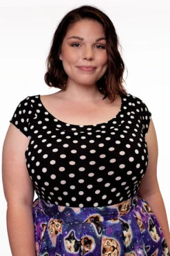 Boat Neck Top In Polka Dots -Retrolicious 3825 3952 p3
