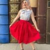 Peggy Swing Skirt In Red