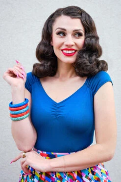 Isabel Top In Peacock Blue