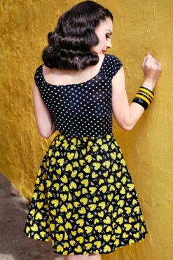 Honey Hives A-line Skirt -Retrolicious 4619 back