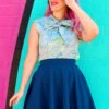 Ocean Blue Skater Skirt
