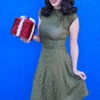 Olive Dot Bombshell Dress