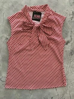 Candy Cane Stripe Bow Top