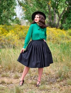 Peggy Swing Skirt In Black