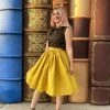 Peggy Swing Skirt In Mustard