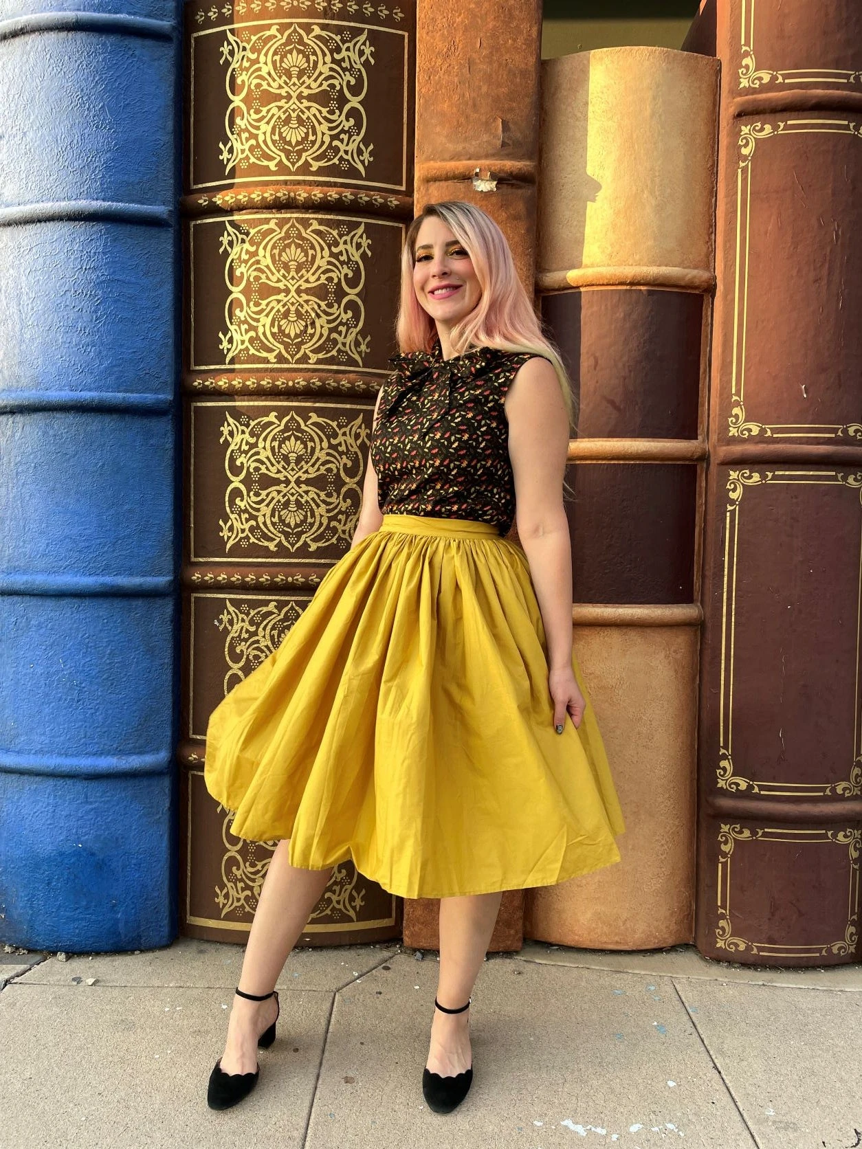 Peggy Swing Skirt In Mustard 1 Peggy Swing Skirt In Mustard