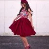 Peggy Swing Skirt In Burgundy