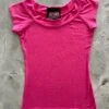 Retro Boat Neck Top In Hot Pink