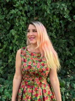 Elizabeth Dress In Pomegranate -Retrolicious 5019 4