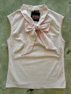 Pink Striped Bow Top
