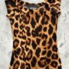 Retro Boat Neck Top In Leopard