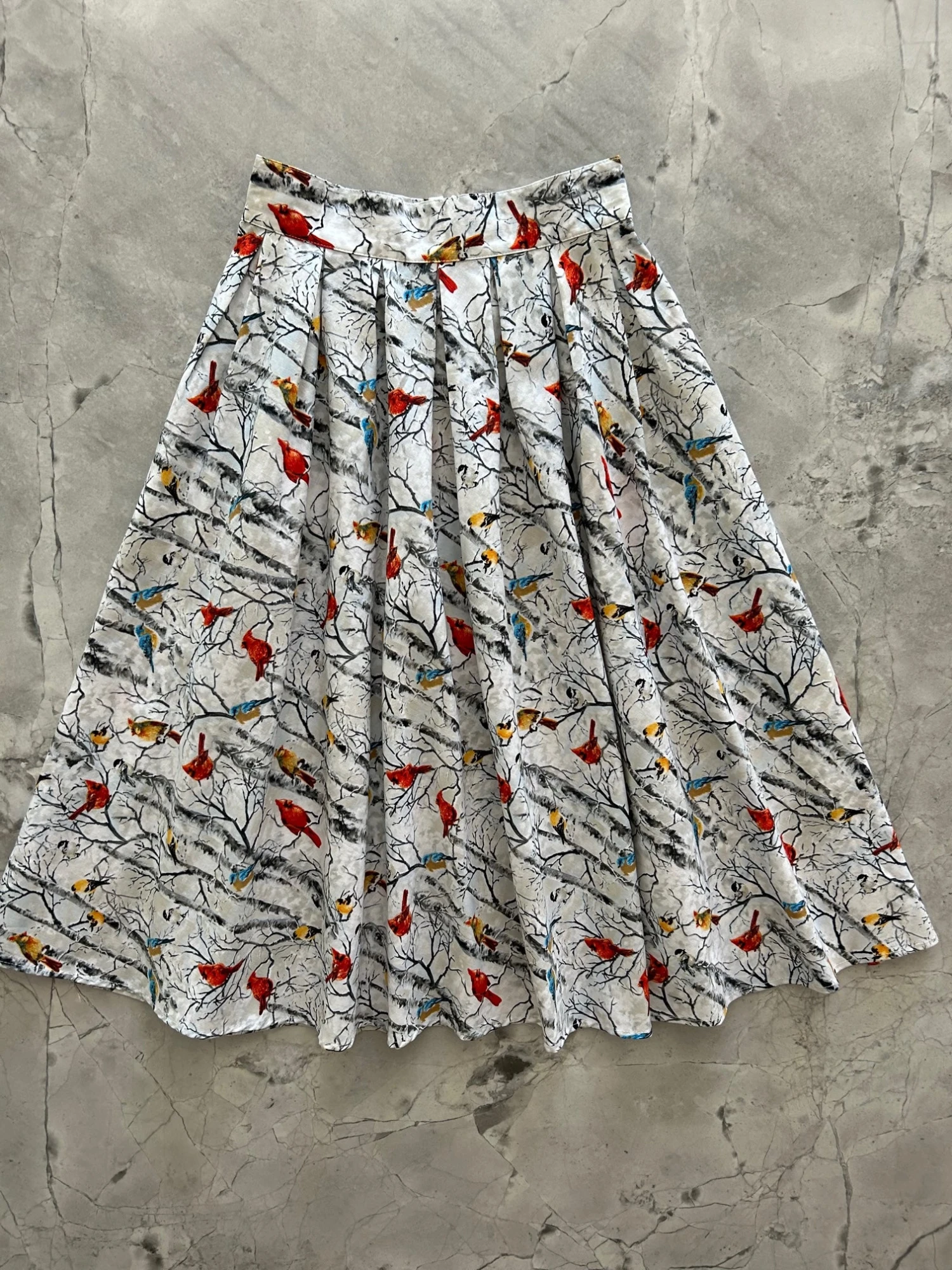 Birds On Birch Trees Doris Skirt 1 Birds On Birch Trees Doris Skirt