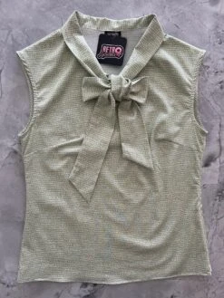 Sage Dot Bow Top
