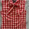 Red Plaid Bow Top
