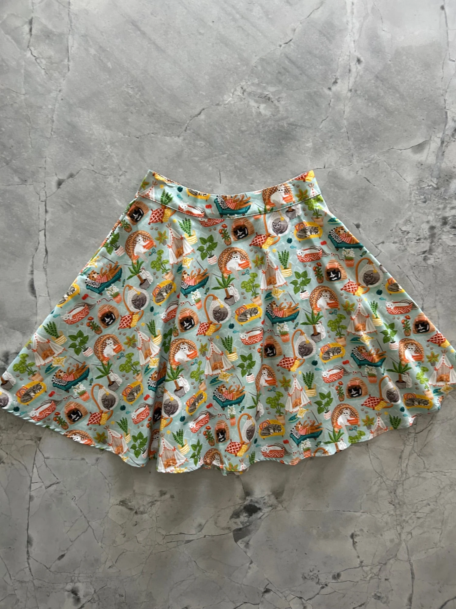 Cats & Plants Skater Skirt 1 Cats & Plants Skater Skirt