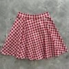 Red Check Kitties Skater Skirt