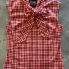 Red Gingham Bow Top