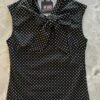 Black Polka Dot Bow Top - XL Only