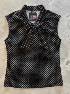 Black Polka Dot Bow Top - XL Only