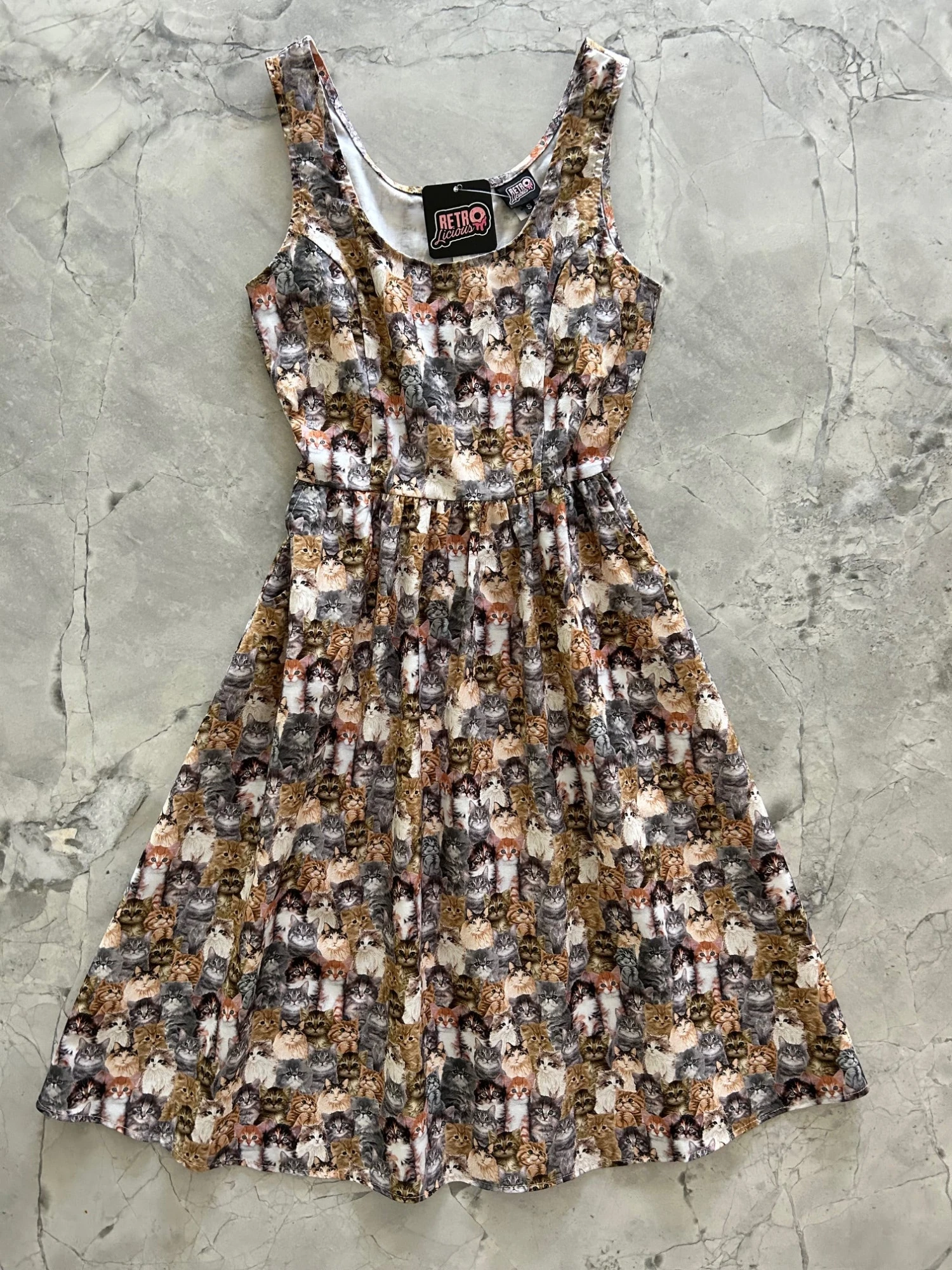 Cats Fit & Flare Dress - XL Only 1 Cats Fit & Flare Dress - XL Only