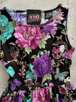 Purple Floral Vintage Dress -Retrolicious 5440 2