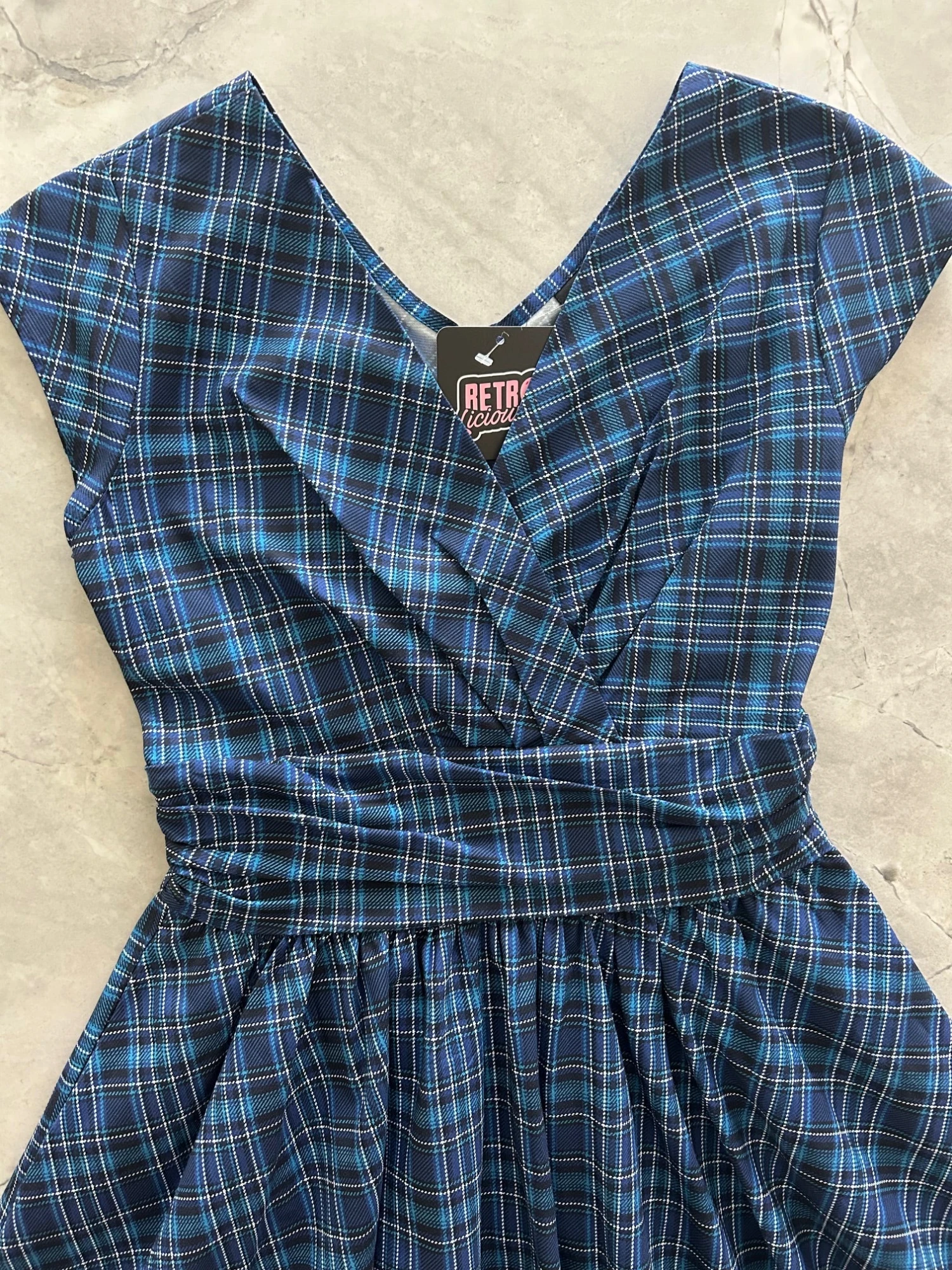 Blue Plaid Greta Dress 2 Blue Plaid Greta Dress - Image 2
