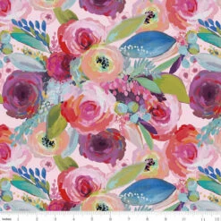 Watercolor Floral Bow Top -Retrolicious C11910 PINK media 1