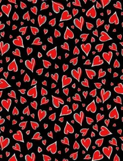 Hearts Collared Dress -Retrolicious HEARTS C8696 BLACK