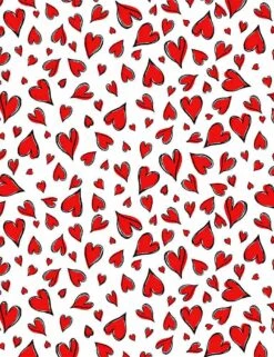 Hearts Bow Top -Retrolicious HEARTS C8696 WHITE