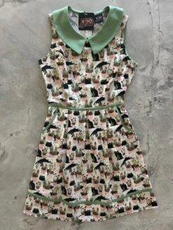 Cats & Plants Collared Dress