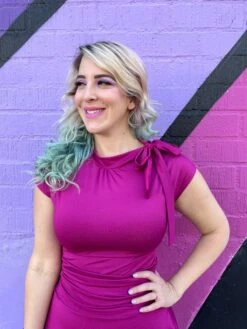 Bombshell Dress In Magenta -Retrolicious IMG 9578