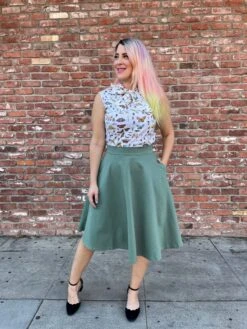 Charlotte Skirt In Sage - Plus Sizes Only
