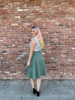 Charlotte Skirt In Sage - Plus Sizes Only -Retrolicious image bab7c14a ce61 49d5 ae56 90d066060cb8